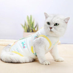 Pet Cat Postoperative Recovery Suit Pet Surgery Clothing Sterilization Weaning Pink - S( Bust: 33cm Length: 21cm)