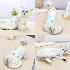Pet Cat Postoperative Recovery Suit Pet Surgery Clothing Sterilization Weaning Pink - S( Bust: 33cm Length: 21cm)