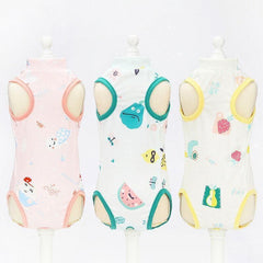 Pet Cat Postoperative Recovery Suit Pet Surgery Clothing Sterilization Weaning Pink - S( Bust: 33cm Length: 21cm)