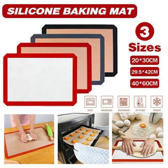 New Non-Stick Silicone Baking Mat Large Scale Cake Emarle Silicon Bakeware Dough - Grey 2PCS(2*60X40CM)