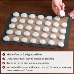 Silicone Baking Mat Non Stick Reusable Sheet for Pastry Dough Cookie Oven Bakeware - Red 2PCS(2*60X40CM)