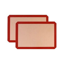 Silicone Baking Mat Non Stick Reusable Sheet for Pastry Dough Cookie Oven Bakeware - Red 2PCS(2*60X40CM)