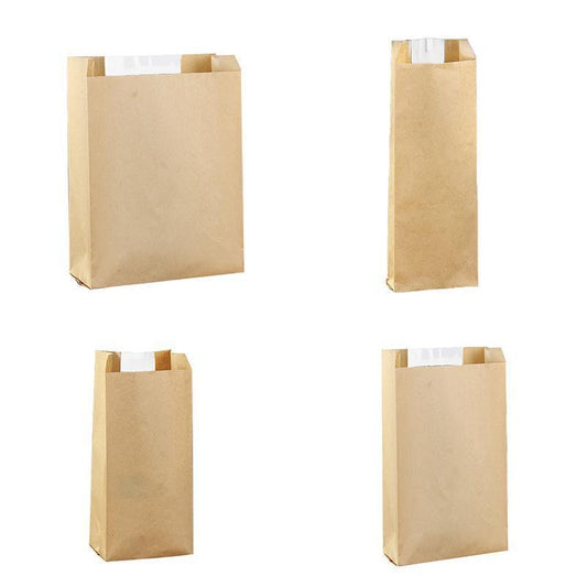 Takeaway Storage Baking Bread Bag Toast Food Packaging Bag Kraft Paper Bag Cowhide - 33X16X11CM
