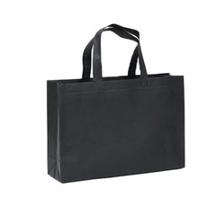 100PCS Reusable Non Woven Shopping Bags Eco Friendly Washable Tote Bags Black - 41X35X12CM