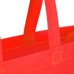 100PCS Reusable Non Woven Shopping Bags Eco Friendly Washable Tote Bags Red - 41X35X12CM