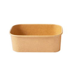 Kraft Paper Bowl for Takeaway Leak-Proof Disposable Food Container - White-1000ml-300pcs