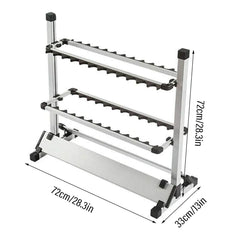 12/24 Hole Multi Functional Fishing Rod Holder Storage Rack Display Organizer - 12Holes