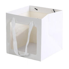 20PCS Open Window for Flower Doll Wedding Gift Transparent Square Packaging Bag - Black 30-30-30cm