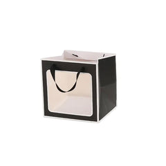 20PCS Open Window for Flower Doll Wedding Gift Transparent Square Packaging Bag - Black 30-30-30cm
