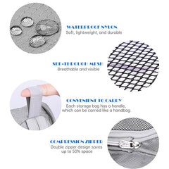 6PCS Compression Packing Cubes Expandable Luggage Storage Bag Travel Packing Bag - Pink