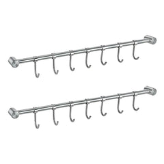 2PCS 304 Stainless Steel Bathroom Towel Hook Wall Mounted Clothes Kitchen Hanger