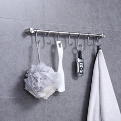 2PCS 304 Stainless Steel Bathroom Towel Hook Wall Mounted Clothes Kitchen Hanger
