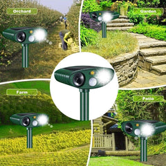Solar Powered Ultrasonic Animal Bird Repeller Outdoor Pest Insect Control Device