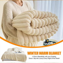 Plush Blanket Leisure Blanket Autumn Winter Warm Nap Throw Soft Cozy - Khaki-150x200cm