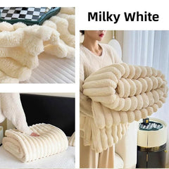 Plush Blanket Leisure Blanket Autumn Winter Warm Nap Throw Soft Cozy - Khaki-150x200cm