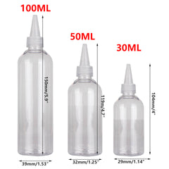 100pcs Needle Tip Plastic Bottles Transparent Squeeze Dispensing Bottle DIY Tool - 50ml