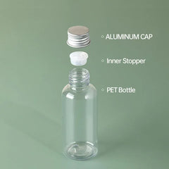 20pcs Brown Transparent Cosmetic Bottles with Aluminum Lids for Packaging - Brown-200ml