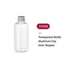 20pcs Brown Transparent Cosmetic Bottles with Aluminum Lids for Packaging - Brown-200ml