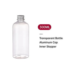 20pcs Brown Transparent Cosmetic Bottles with Aluminum Lids for Packaging - Brown-200ml