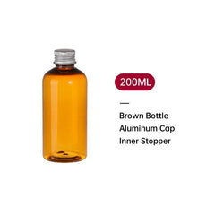 20pcs Brown Transparent Cosmetic Bottles with Aluminum Lids for Packaging - Brown-200ml