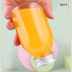 20pcs 250ml Reusable Plastic Juice Bottles 38mm Caliber Clear Beverage Container - Bottle-20pcs-Glossy -Black