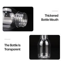 20pcs 250ml Reusable Plastic Juice Bottles 38mm Caliber Clear Beverage Container - Bottle-20pcs-Glossy -Black