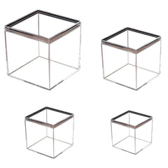 10pcs Clear Acrylic Plastic Boxes Square Storage Containers for Food Small Item - 10pcs-85-85-85