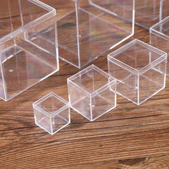 10pcs Clear Acrylic Plastic Boxes Square Storage Containers for Food Small Item - 10pcs-85-85-85