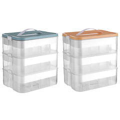 3Layer Storage Box Large Capacity Toy Organizer Building Block Storage Container - Yellow