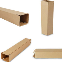 50pcs Long Strip Carton Flat Square Durable Shipping Boxes for Packaging Storage - 10cm x 10cm x 42cm