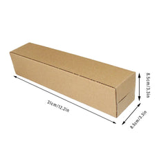 50pcs Long Strip Carton Flat Square Durable Shipping Boxes for Packaging Storage - 6.5cm x 6.5cm x 28cm