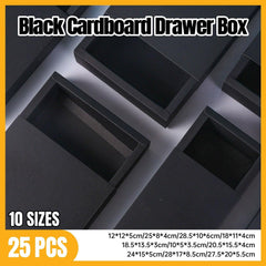 25X Black Kraft Paper Drawer Jewelry Package Necklace Bracelet Gift Package box - 18.5*13.5*3-25pcs