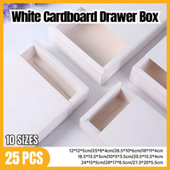 25X White Kraft Paper Drawer Jewelry Package Necklace Bracelet Gift Package box - 18*11*4-25pcs
