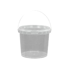 20pcs Plastic Round Bucket with Lid Transparent Portable Storage Gift Container - Round 1000ml