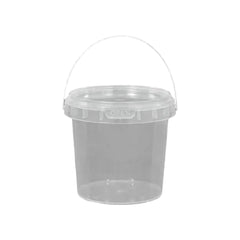 20pcs Plastic Round Bucket with Lid Transparent Portable Storage Gift Container - Round 1000ml