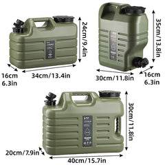 Outdoor Camping Water Storage Bucket with Faucet Portable Square Drinking Tank - 18L