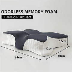 Memory Foam Butterfly Pillow Neck Support Slow Rebound Cervical Pillow - Light Grey