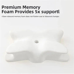 Memory Foam Butterfly Pillow Neck Support Slow Rebound Cervical Pillow - Light Grey