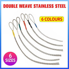 Stainless Steel Cable Pulling Sock Wire Grip Tool for NBN Telstra Ducting 6 Sizes - Yellow(20-25MM)