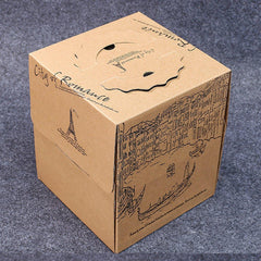 10pcs Elegant European Style Kraft Paper Cake Boxes Dessert Packaging Containers - Single Height - 10inch