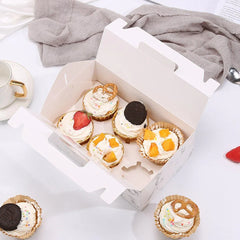 25pcs Portable Cupcake Packaging Box with Transparent Window for Easy Opening - Pink-4Cup