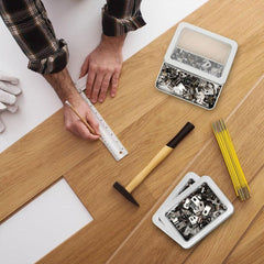10pcs Metal Iron Box with Open Window Storage Rectangle Packaging Containers - 12.5x9x5cm