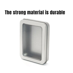 10pcs Metal Iron Box with Open Window Storage Rectangle Packaging Containers - 12.5x9x5cm