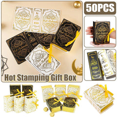 50PCS Moon Stars Wedding Candy Box Gift Box Holiday Party Decorations Favour - Black