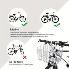 Foldable Bicycle Basket Front and Rear Hanging Storage Rack Bike Accessories - Black