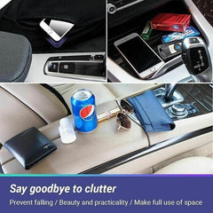 PU Leather Seat Side Gap Storage Box with Phone and Bottle Holder for Car Interior - Yellow