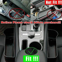 PU Leather Seat Side Gap Storage Box with Phone and Bottle Holder for Car Interior - Yellow