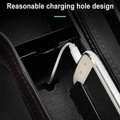 PU Leather Seat Side Gap Storage Box with Phone and Bottle Holder for Car Interior - Yellow