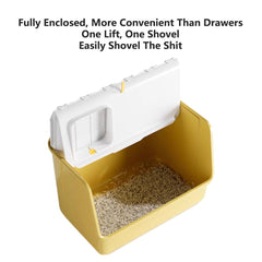 Large Fully Enclosed Cat Litter Box with Lid Odor Control Litter Pan for Cats - Green