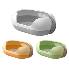 Large Semi Closed Cat Litter Box Covered Litter Pan for Cats Easy Clean Design - Green